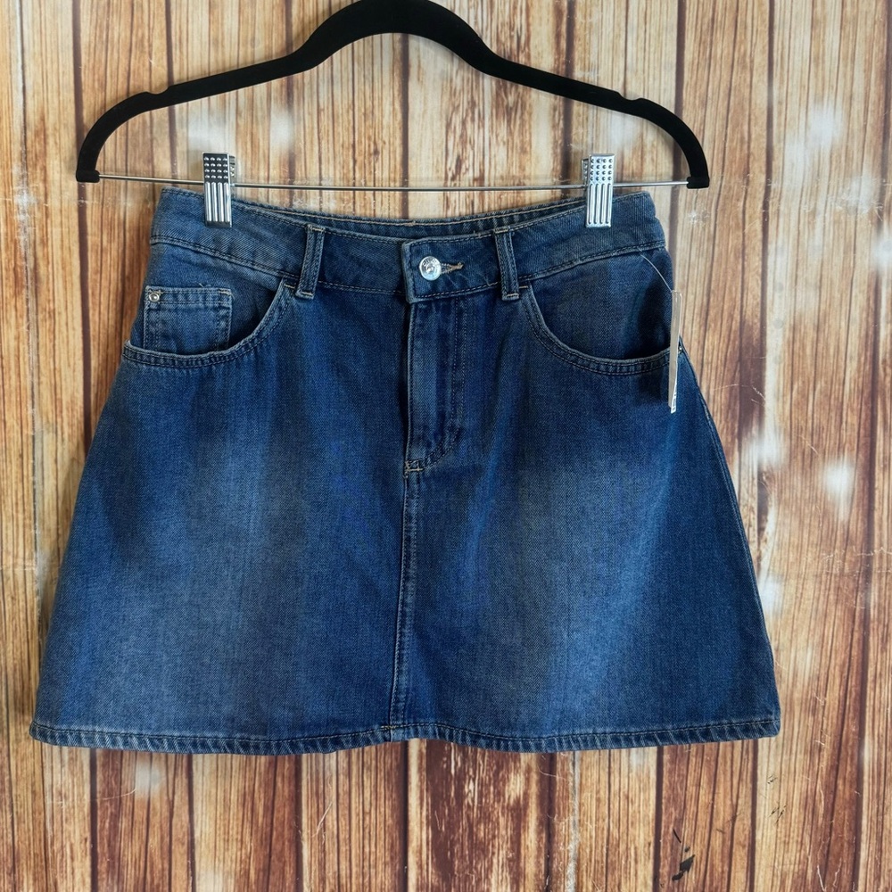 H&M Divided Women’s Blue Denim A Line Mini Jean Skirt Size 6